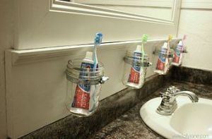 Mason jar toothbrush holders